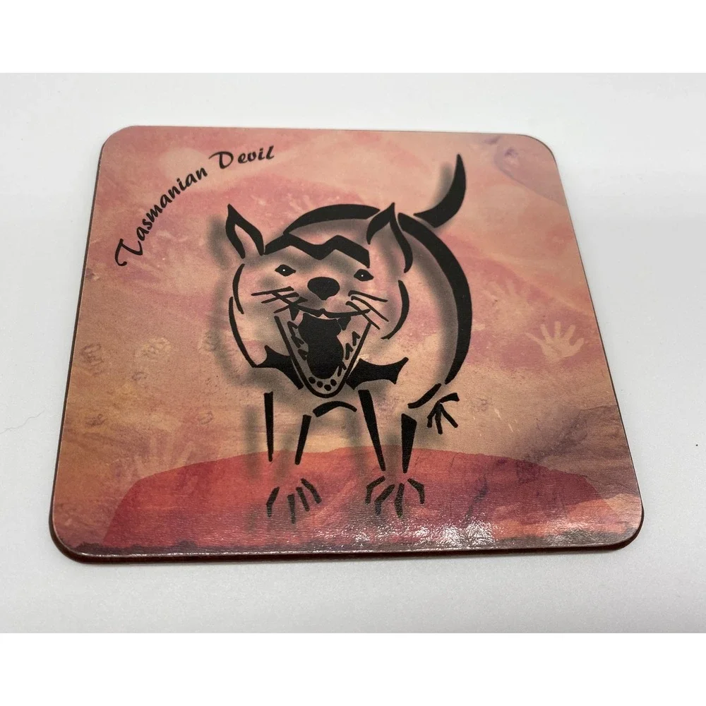 Australian Drink Coasters Tasmanian devil Kookaburra Platypus Kangaroo‎ set of 4